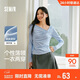 森馬（Semir）長(cháng)袖T恤女春季短款不對稱(chēng)蕩領(lǐng)斜肩露肩緊身2026上衣109126101001