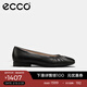 愛(ài)步（ECCO）單鞋女 倪妮同款羊皮一腳套方頭淺口平底低跟鞋 安妮208553 黑色20855301001 38