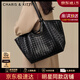 CharisKitty旗艦店單肩包包女包2026新款大容量通勤包編織托特包生日新年禮物 黑色Black【送女友老婆女生禮物走心】