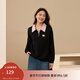 纖莉秀【時(shí)尚撞色翻領(lǐng)衛衣】大碼女裝韓系減齡上衣胖mm2025冬新款3596 黑色 2XL