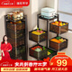 溢彩年華 旋轉置物架廚房落地蔬菜收納儲物架可移動(dòng)衛生間置物架六層1118
