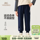 英氏（YEEHOO）男童褲子兒童長(cháng)褲中小童裝衛褲百搭束腳褲運動(dòng)褲春裝 深藍色 140