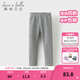 戴維貝拉（DAVE＆BELLA）兒童針織褲子冬裝新款女童打底褲中大童加絨休閑褲小女孩長(cháng)褲 淺灰色【現貨】 140 cm（建議身高130-140cm）