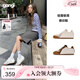 共跡gongji鞋子女方頭德訓鞋女內增高薄底鞋子秋冬運動(dòng)鞋 月白女款  39