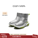 COZY STEPS可至男女款冬季COZYLOOP太空鞋羊皮毛一體厚底保暖防寒羊毛雪地靴 科幻銀（8108） 39