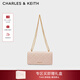 CHARLES&KEITH質(zhì)感菱格鏈條小方錢(qián)包女包包女包生日禮物新年禮物CK6-10680924 Light Pink淺粉色 XS