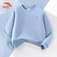 安踏兒童運動(dòng)衛衣男中大童2026春秋季新款圓領(lǐng)套頭寬松棉質(zhì)女長(cháng)袖t恤 埃菲爾藍 160 cm