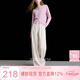 三彩2025冬季新款松緊高腰闊腿褲慵懶休閑長(cháng)褲寬松垂感顯瘦M