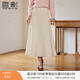 香影巨好看半身魚(yú)尾裙女2025冬季新款a字優(yōu)雅輕熟風(fēng)過(guò)膝白色長(cháng)裙 鷺白 L 165/68A/110-125斤