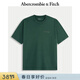 Abercrombie & Fitch男裝25秋季新款美式重磅棉質(zhì)印花圖案圓領(lǐng)短袖T恤 綠色 M (180/100A)