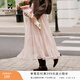 香影網(wǎng)紗百褶半身裙女中長(cháng)款2026春季新款法式a字蓬蓬粉色蛋糕裙 粉色 M 160/64A/95-110斤