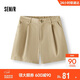 森馬（Semir）休閑褲女夏季打褶半松緊腰寬松短褲女生顯瘦時(shí)尚褲子101325125010
