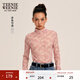 Teenie Weenie小熊女裝春網(wǎng)紗長(cháng)袖T恤打底衫碎花上衣 粉色 M 165