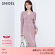SNIDEL春夏優(yōu)雅修身V領(lǐng)泡泡袖魚(yú)尾針織連衣裙SWNO241048 粉色 均碼 （F）
