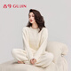 古今（GUJIN）新品柔軟半邊絨加絨睡衣女家居服冬季睡褲毛衣可外穿保暖大碼套裝