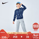 NIKE3BRAND 耐克男女童紅色拜年服衛衣+長(cháng)褲2件套春季兒童休閑套裝