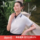 哈吉斯（HAZZYS）女裝 夏季【宋佳明星同款】PHIZ系列領(lǐng)口撞色POLO衫女 米黃色OW (160/84A 38) M