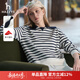 哈吉斯（HAZZYS）女裝 秋款女士寬松休閑條紋翻領(lǐng)衛衣女ABTSE0BCE06 藏青色NV M (160/84A 38)