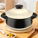 柚米佳廚【瓷語(yǔ)】輕奢黑白撞色陶瓷砂鍋家用明火燉鍋煲湯鍋耐熱砂鍋沙鍋煲 黑米砂鍋適合4-6人 4200ml