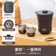 膳魔師（THERMOS）旅行茶具露營(yíng)戶(hù)外高端車(chē)載便攜辦公保溫茶壺茶杯杯具套裝禮物禮盒 霧棕 (不銹鋼內膽附禮盒禮袋)