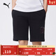 彪馬（PUMA）寬松直筒印花運動(dòng)短褲男子新款夏季彈力休閑五分褲687671 黑色-01 S (170/70A)