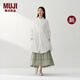 MUJI IDEE 女式 強捻 長(cháng)袖襯衫連衣裙 女裝裙子 連身裙 26年春季新品 米白色 均碼 （165/88A）