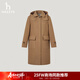 哈吉斯（HAZZYS）女裝 2025冬季新款女士【帽可拖卸】中長(cháng)款大衣ABSSH0CDH07 米色BI L (165/88A 40)