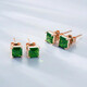 伊彩珠寶 天然綠碧璽耳釘18k金南非鉆石鑲嵌耳飾寶石耳墜耳環(huán) 2.5克拉 綠碧璽耳釘一對（配K金硅膠耳堵一對）
