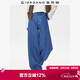 佐丹奴慵懶闊腿牛仔褲女重磅水洗闊腿褲高腰牛仔香蕉褲女05415682