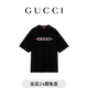 GUCCI古馳印花針織棉短袖T恤 黑色 S