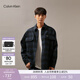 Calvin KleinJeans【帥克衫】春秋男士休閑潮流復古ck寬松磨毛格子襯衫外套 0MD-藍格 L