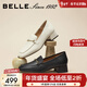 百麗（Belle）【92系列】粗跟樂(lè )福鞋女商場(chǎng)通勤百搭牛皮高跟鞋單鞋BZ521AA6 黑色（主推熱銷(xiāo)） 37 (235mm)