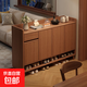 入戶(hù)門(mén)實(shí)木芯鞋柜家用門(mén)口室內新中式玄關(guān)柜儲物柜靠墻收納鞋架 南洋楹木|免拉手|煙霞雪松木140