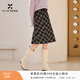 香影復古黑色格紋半身裙女2025冬季新款遮胯顯瘦高腰a字中長(cháng)裙子 黑色 S 155/60A/85-95斤