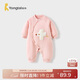 童泰（TONGTAI）嬰兒連體衣秋冬季純棉夾棉寶寶衣服兒童哈衣薄棉爬服粉色59cm