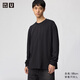 優(yōu)衣庫男裝女裝AIRism棉混紡圓領(lǐng)T恤/長(cháng)袖482293 485562 485562/09黑色 L