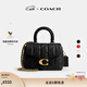 蔻馳（COACH）【禮物】新款女士絎縫裝飾TABBY頂部手柄手袋斜挎單肩大容量女包 B4/黑色
