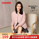 鴨鴨（YAYA）佟麗婭同款輕薄羽絨服女短款韓版休閑保暖羽絨內膽輕便排骨外套男  粉色 L