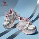駱駝（CAMEL）銀月戶(hù)外老爹鞋厚底休閑鞋L24A283742G 米/金/粉(女款內增高) 37