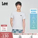 Lee標準版經(jīng)典圓領(lǐng)Logo印花設計涼感輕薄男短袖T恤潮LMT009813202 白色 XL