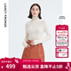 朗姿騏驥紅【羊毛Basic衣櫥】純羊毛毛針織衫冬季新款修身長(cháng)袖毛衣 本白色 XL