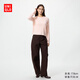 優(yōu)衣庫加長(cháng)款女裝針織廓形長(cháng)褲/休閑褲彎刀褲484159 483723 484159/39棕黑色 L