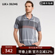 路卡迪龍【100%綿羊毛】夏季新款黃金軟羊毛彈力抑菌翻領(lǐng)商務(wù)短袖羊毛衫男 灰格 XL (52)