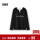 森馬（Semir）[商場(chǎng)同款]長(cháng)袖T恤男拼接假兩件情侶裝25秋印花上衣101525101201