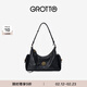 GROTTO個(gè)樂(lè )新款吐司hobo包植鞣羊皮腋下單肩斜挎軟包通勤新年禮物 經(jīng)典黑/古金 S