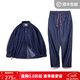 馬登工裝 美式復古仿天絲牛仔襯衫丹寧寬松翻領(lǐng)薄款長(cháng)袖襯衣男秋季 襯衫+牛仔褲套裝 M