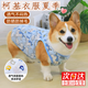 櫻源柯基衣服狗狗夏季薄款衣服防掉毛柯基泰迪比熊柴犬寵物可愛(ài)小背心 藍色獨角獸 【M建議15-21斤】