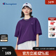 Champion冠軍2024夏季新款刺繡同色小c logo圓領(lǐng)T恤短袖男女情侶款 紫色 S