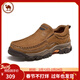 駱駝牌 男鞋新款柔軟牛皮耐磨經(jīng)典厚底休閑皮鞋 P14A307616 駝色 42