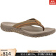 斯凱奇（Skechers）男鞋人字拖夾趾拖鞋室內室外皮質(zhì)舒適夏季沙灘涼拖輕便 度假海邊 Brown棕色 42 碼/美碼9